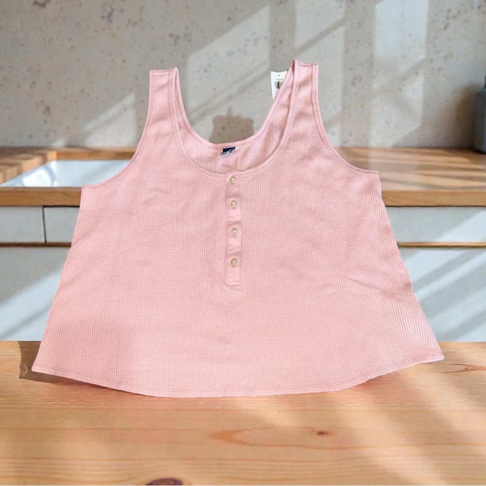 Old Navy Waffle Henley Tank Top (M) NEW